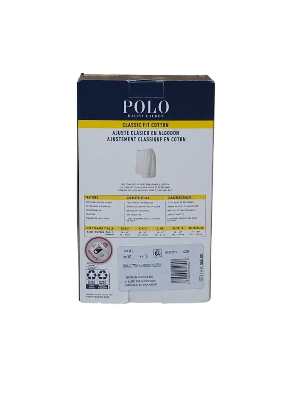Polo Ralph Lauren 3-Pack Classic Fit Cotton Woven Boxers XL Soft Breathable
